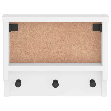 Vägghängd klädhängare SANDNES vit 45x12x35 cm massiv trä furu