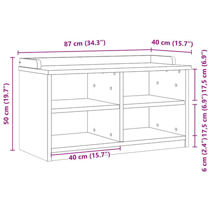 Hallbänk SANDNES vit 87x40x50 cm massiv trä furu