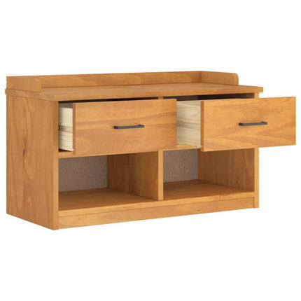 Hallbänk SANDNES 87x40x50 cm massiv trä furu