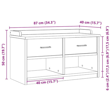 Hallbänk SANDNES 87x40x50 cm massiv trä furu