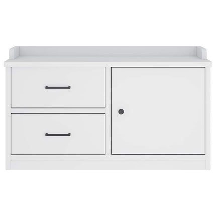 Hallbänk SANDNES vit 87x40x50 cm massiv trä furu