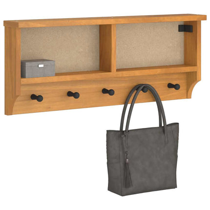 Vägghängd klädhängare SANDNES 87x12x35 cm massiv trä furu