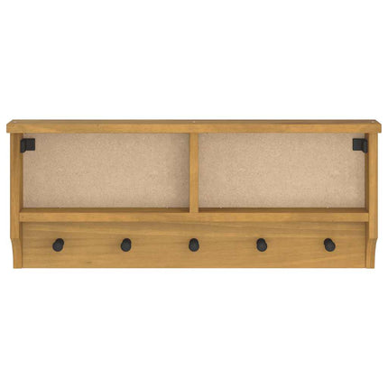 Vägghängd klädhängare SANDNES 87x12x35 cm massiv trä furu