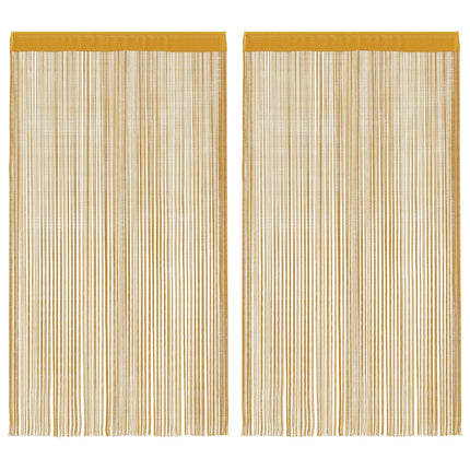 Stränggardiner 2 st guld 100x250 cm