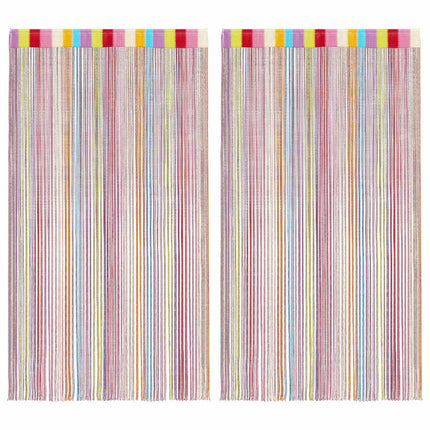 Stränggardiner 2 st flerfärgad 140x250 cm