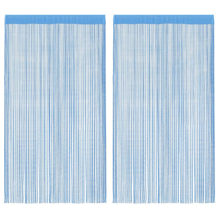 Stränggardiner 2 st ljusblå 140x250 cm