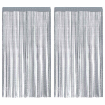 Stränggardiner 2 st ljusgrå 140x250 cm