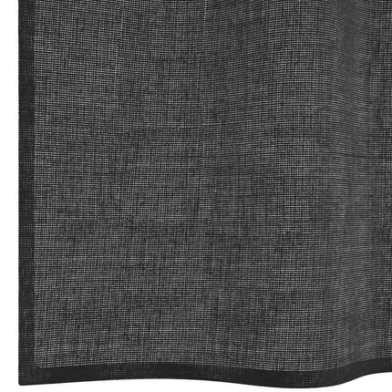 Voile gardiner med genomföringar 2 st svart 140x300 cm