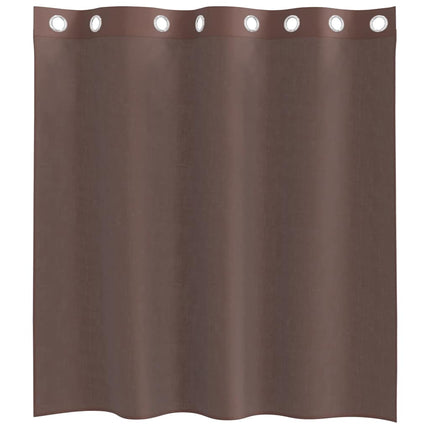 Voile gardiner med genomföringar 2 st brun 140x140 cm
