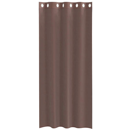 Voile gardiner med genomföringar 2 st brun 140x225 cm