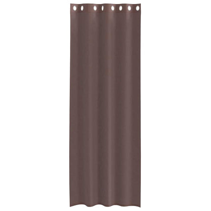 Voile gardiner med genomföringar 2 st brun 140x260 cm