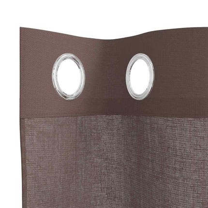 Voile gardiner med genomföringar 2 st brun 140x260 cm