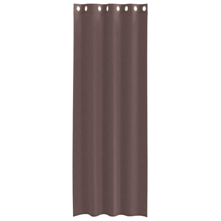 Voile gardiner med genomföringar 2 st brun 140x300 cm
