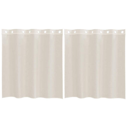 Voile gardiner med genomföringar 2 st gräddvita 140x140 cm