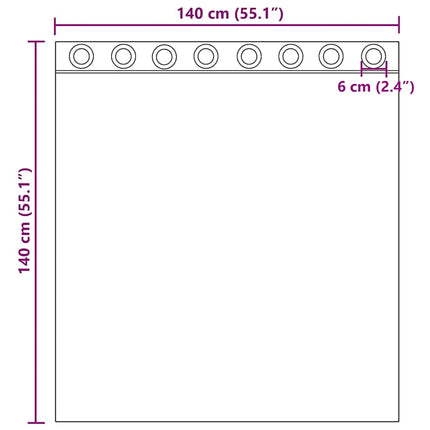 Voile gardiner med genomföringar 2 st gräddvita 140x140 cm
