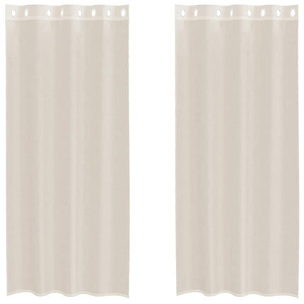 Voile gardiner med genomföringar 2 st gräddvita 140x225 cm
