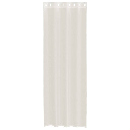 Voile gardiner med genomföringar 2 st gräddvita 140x260 cm