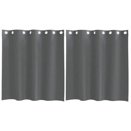 Voile gardiner med genomföringar 2 st mörkgrå 140x140 cm