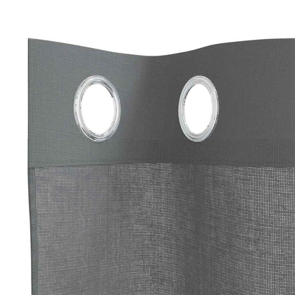 Voile gardiner med genomföringar 2 st mörkgrå 140x140 cm