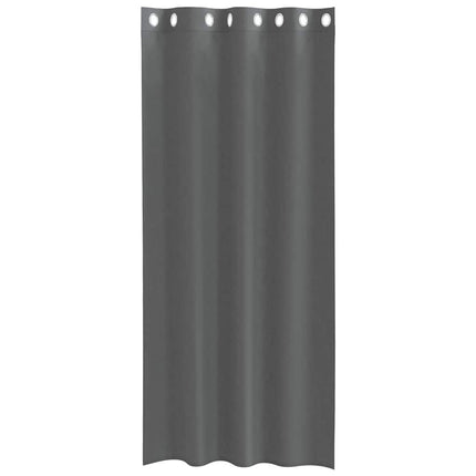 Voile gardiner med genomföringar 2 st mörkgrå 140x225 cm