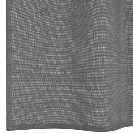 Voile gardiner med genomföringar 2 st mörkgrå 140x225 cm