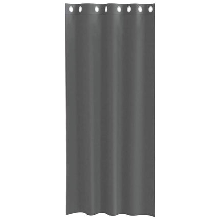 Voile gardiner med genomföringar 2 st mörkgrå 140x245 cm