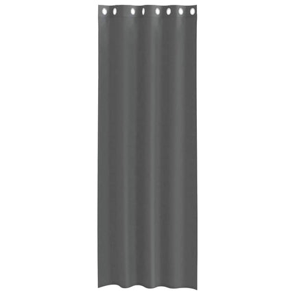 Voile gardiner med genomföringar 2 st mörkgrå 140x260 cm