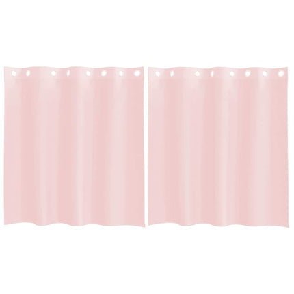 Voile gardiner med genomföringar 2 st ljusrosa 140x140 cm