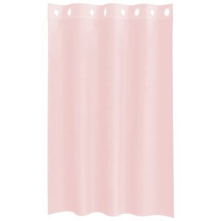 Voile gardiner med genomföringar 2 st ljusrosa 140x175 cm