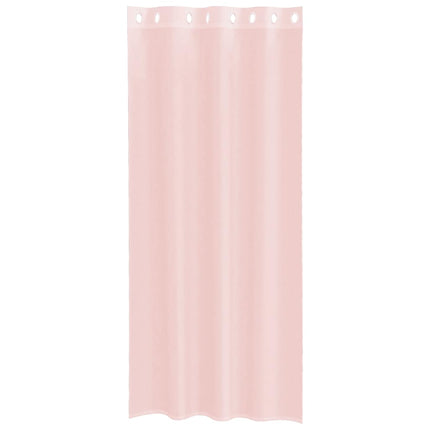 Voile gardiner med genomföringar 2 st ljusrosa 140x245 cm