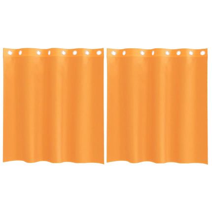 Voile gardiner med genomföringar 2 st orange 140x140 cm