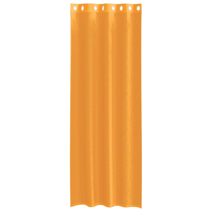 Voile gardiner med genomföringar 2 st orange 140x260 cm