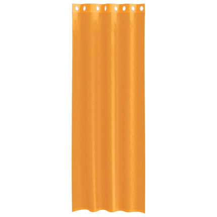 Voile gardiner med genomföringar 2 st orange 140x300 cm