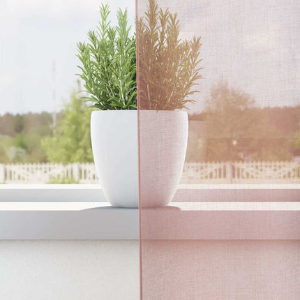 Voile gardiner med genomföringar 2 st rosa 140x245 cm