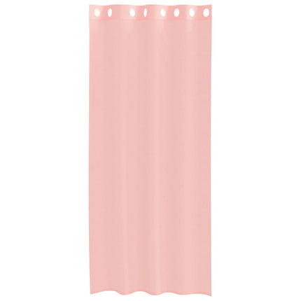 Voile gardiner med genomföringar 2 st rosa 140x245 cm
