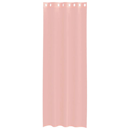 Voile gardiner med genomföringar 2 st rosa 140x300 cm