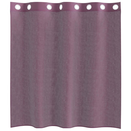 Voile gardiner med genomföringar 2 st lila 140x140 cm