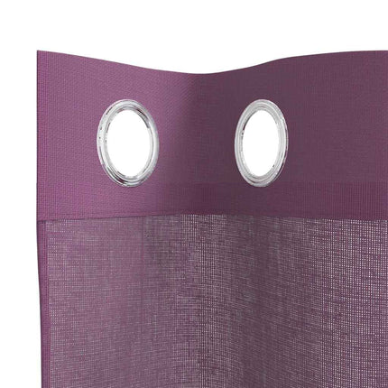 Voile gardiner med genomföringar 2 st lila 140x140 cm
