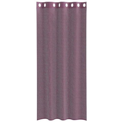 Voile gardiner med genomföringar 2 st lila 140x225 cm