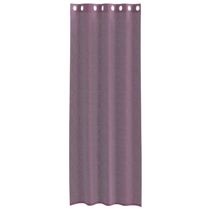 Voile gardiner med genomföringar 2 st lila 140x260 cm