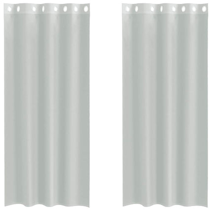 Voile gardiner med genomföringar 2 st ljusgrå 140x225 cm