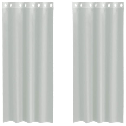 Voile gardiner med genomföringar 2 st ljusgrå 140x245 cm