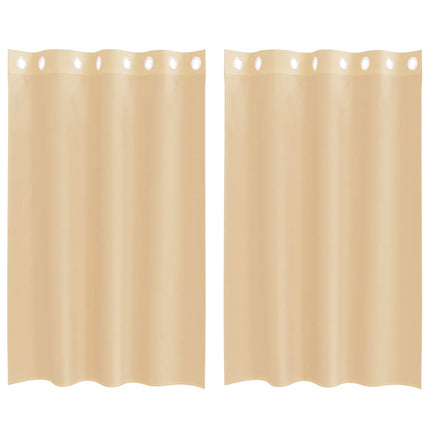 Voile gardiner med genomföringar 2 st sand