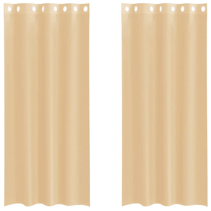 Voile gardiner med genomföringar 2 st sand