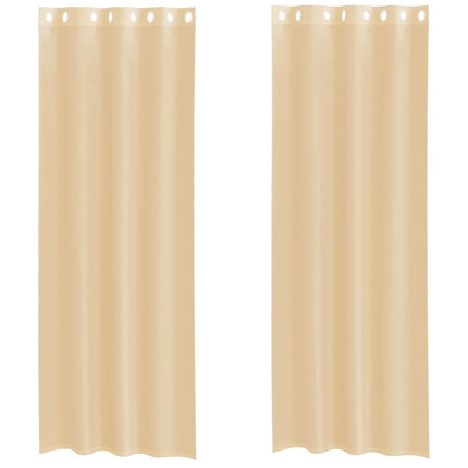 Voile gardiner med genomföringar 2 st sand