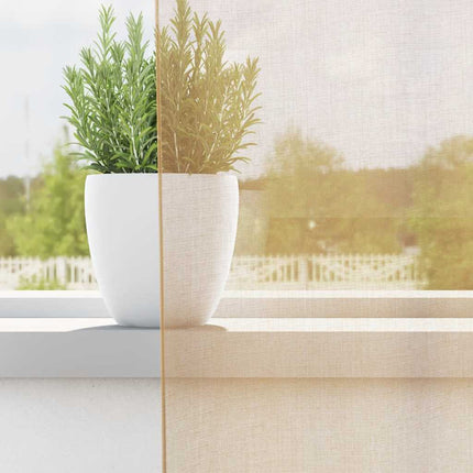 Voile gardiner med genomföringar 2 st sand