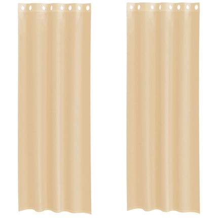 Voile gardiner med genomföringar 2 st sand