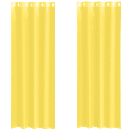 Voile gardiner med genomföringar 2 st gul