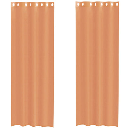 Voile gardiner med genomföringar 2 st terrakotta