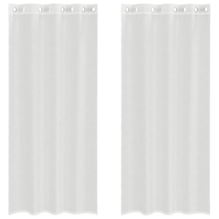 Voile gardiner med genomföringar 2 st vit